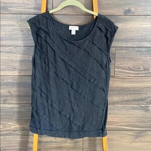 LOFT - Black Textured Tank Top - Size Medium